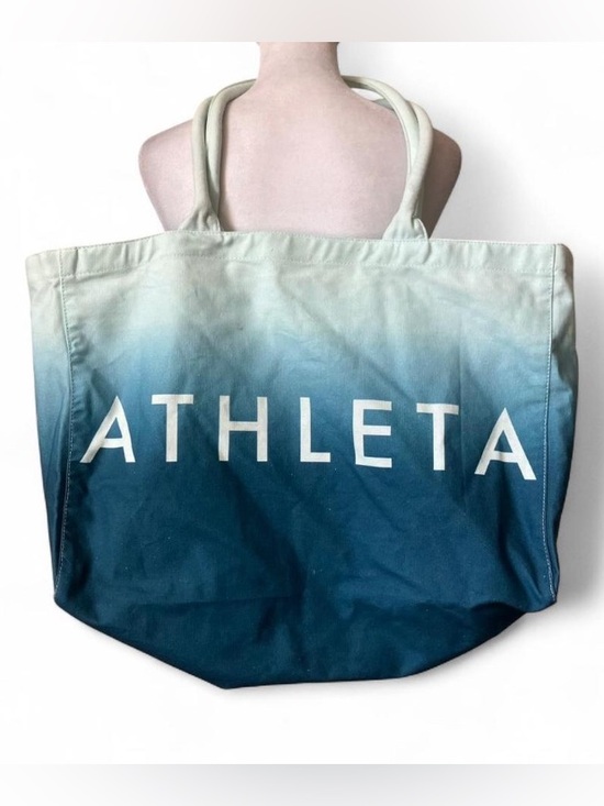 Athleta Handbags - Athleta Ombre Blue and White Cotton Canvas Tote Bag